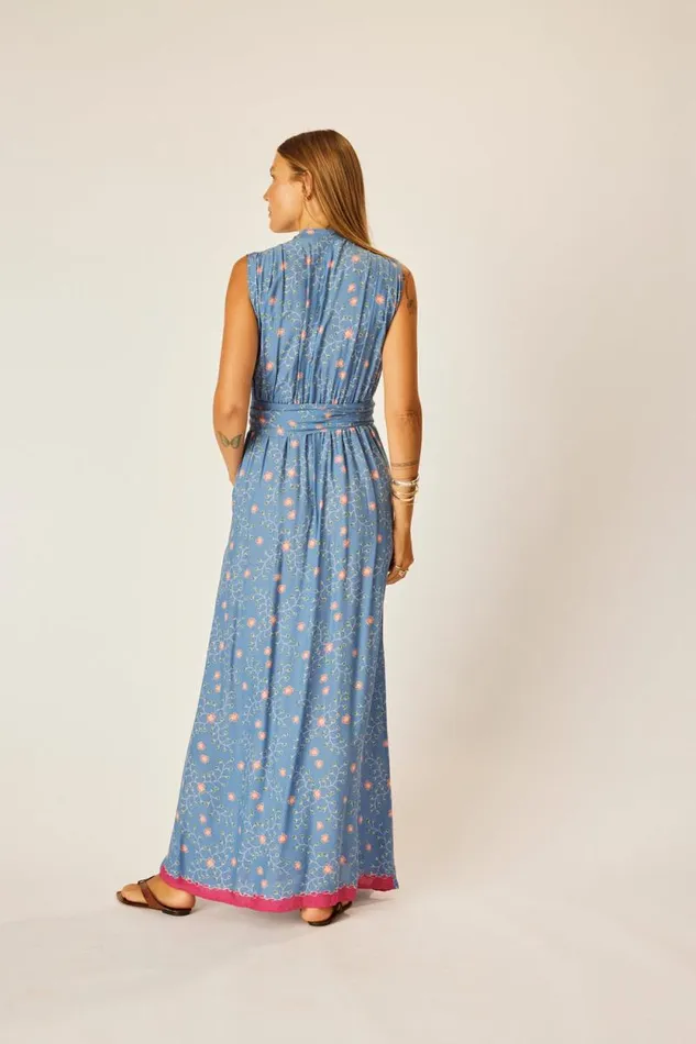 Dresses Shop Natalie Martin NICO SLEEVELESS DRESS Pinwheel Denim