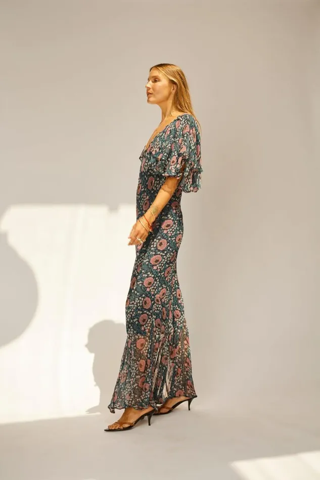 Dresses Shop Natalie Martin RAMYA DRESS Vintage Flowers Indigo