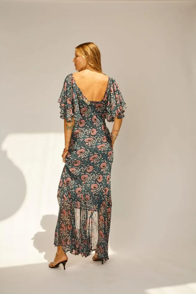 Dresses Shop Natalie Martin RAMYA DRESS Vintage Flowers Indigo