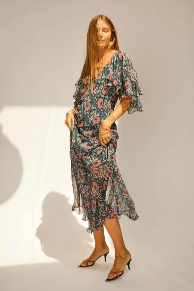 Dresses Shop Natalie Martin RAMYA DRESS Vintage Flowers Indigo