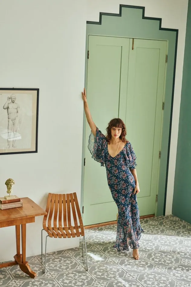 Dresses Shop Natalie Martin RAMYA DRESS Vintage Flowers Indigo