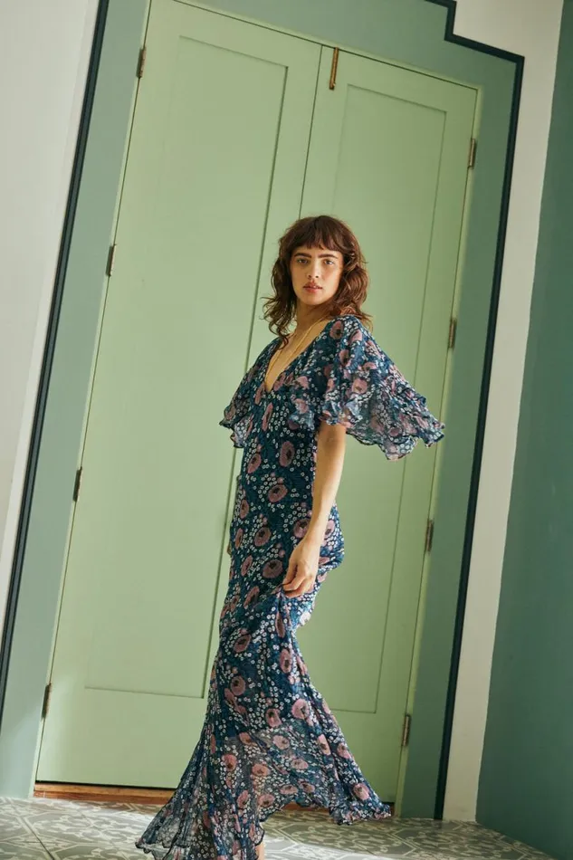 Dresses Shop Natalie Martin RAMYA DRESS Vintage Flowers Indigo