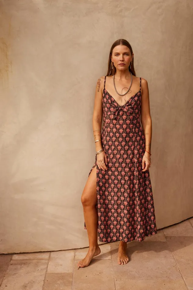 Dresses Shop Natalie Martin SOPHIE DRESS Tulip Print Kamari Black