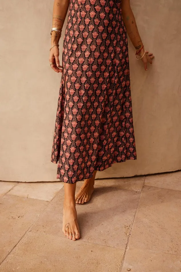 Dresses Shop Natalie Martin SOPHIE DRESS Tulip Print Kamari Black