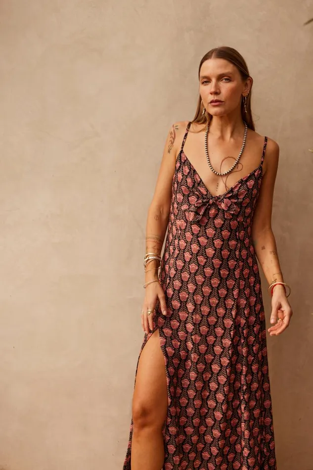 Dresses Shop Natalie Martin SOPHIE DRESS Tulip Print Kamari Black