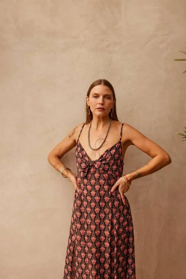 Dresses Shop Natalie Martin SOPHIE DRESS Tulip Print Kamari Black