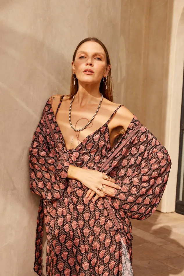 Dresses Shop Natalie Martin SOPHIE DRESS Tulip Print Kamari Black