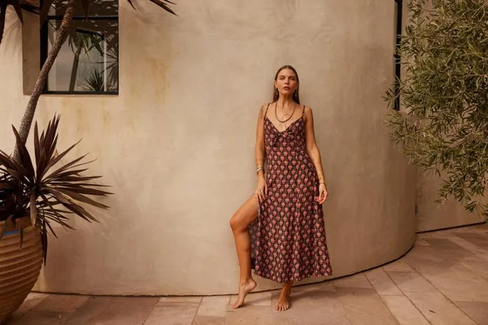Dresses Shop Natalie Martin SOPHIE DRESS Tulip Print Kamari Black