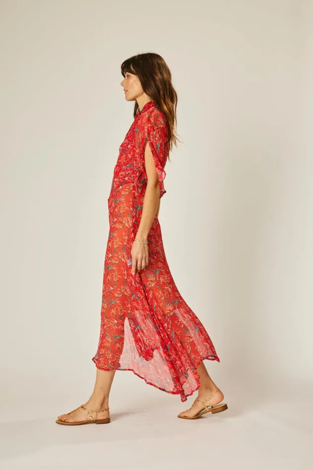 Dresses Shop Natalie Martin TIFFANY DRESS Chiffon Watercolor Vermil