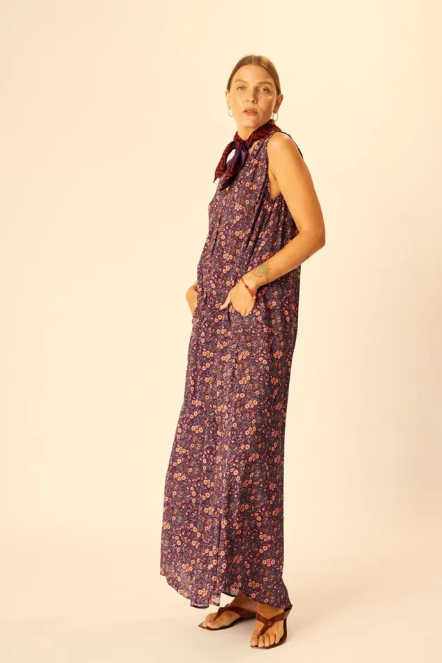Dresses Shop Natalie Martin TOVA MAXI Petite Fleur Aubergine
