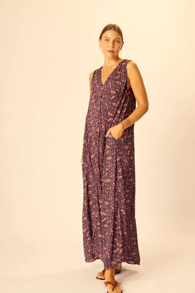 Dresses Shop Natalie Martin TOVA MAXI Petite Fleur Aubergine