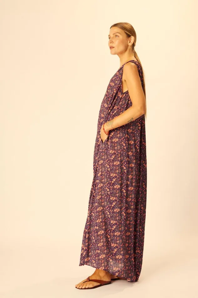 Dresses Shop Natalie Martin TOVA MAXI Petite Fleur Aubergine