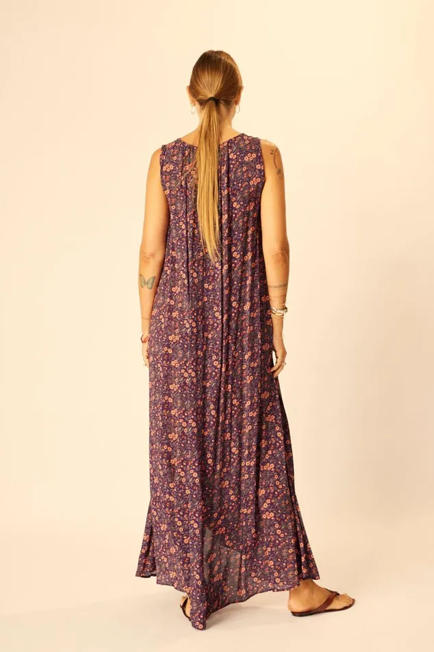 Dresses Shop Natalie Martin TOVA MAXI Petite Fleur Aubergine
