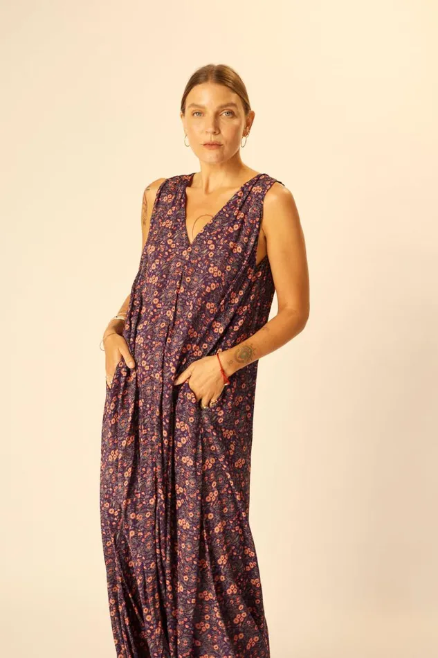 Dresses Shop Natalie Martin TOVA MAXI Petite Fleur Aubergine