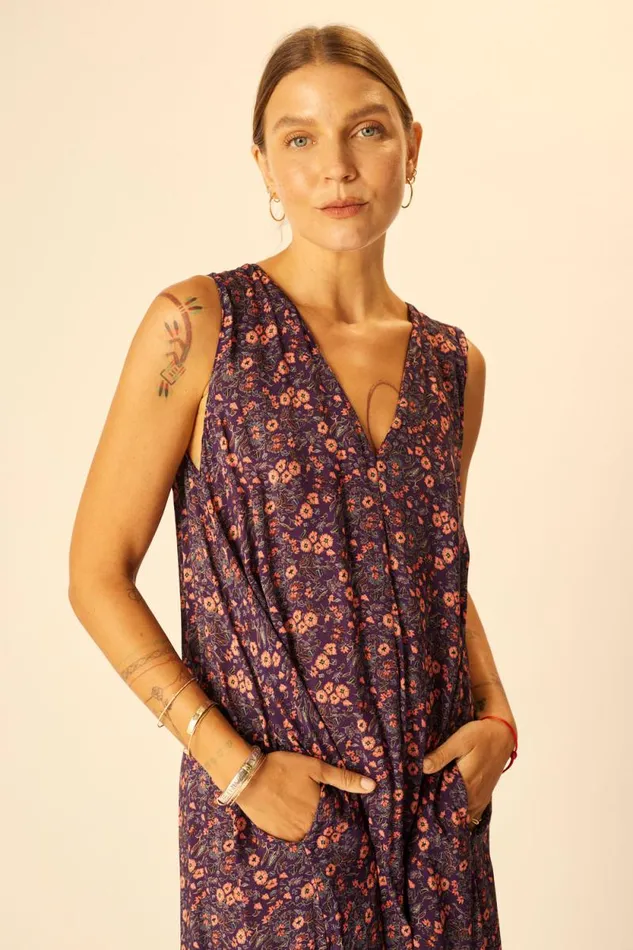 Dresses Shop Natalie Martin TOVA MAXI Petite Fleur Aubergine