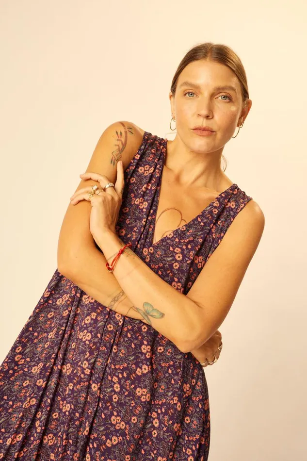 Dresses Shop Natalie Martin TOVA MAXI Petite Fleur Aubergine