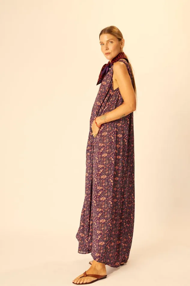 Dresses Shop Natalie Martin TOVA MAXI Petite Fleur Aubergine