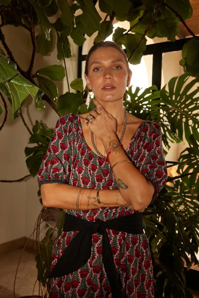 Dresses Shop Natalie Martin VIVI DRESS Tulip Print Venetian Red