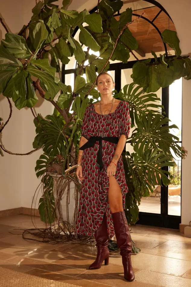 Dresses Shop Natalie Martin VIVI DRESS Tulip Print Venetian Red