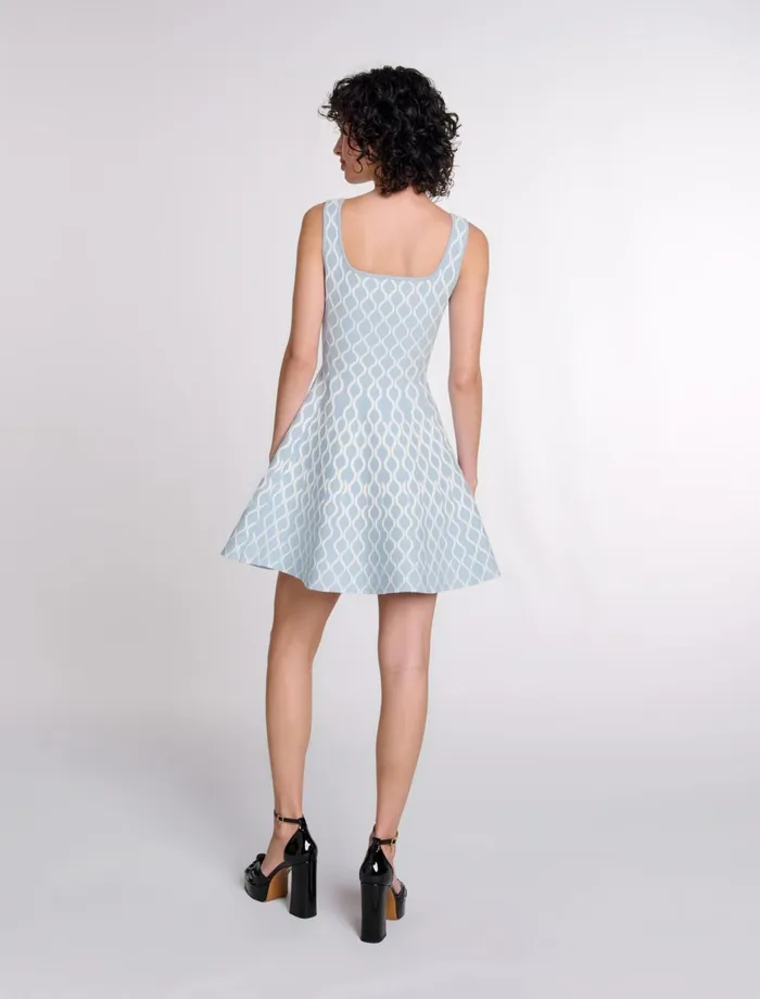 Dresses Women Maje Jacquard Knit Short Dress Bluewhite