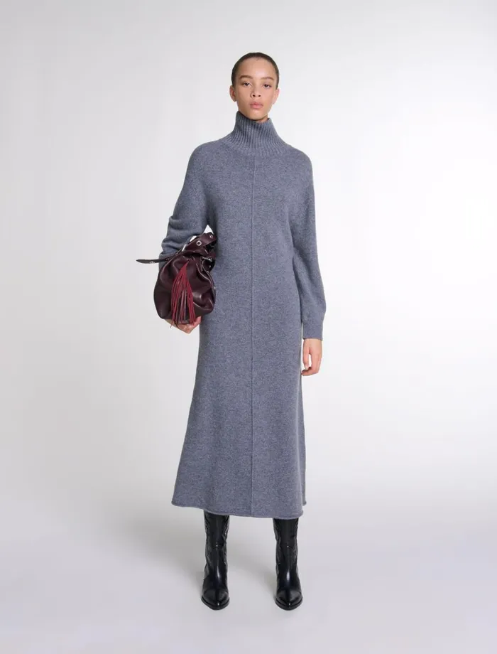 Dresses Women Maje Knit Maxi Dress Grey