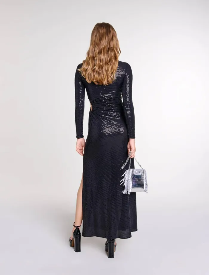 Dresses Women Maje Long Sequinned Dress Black