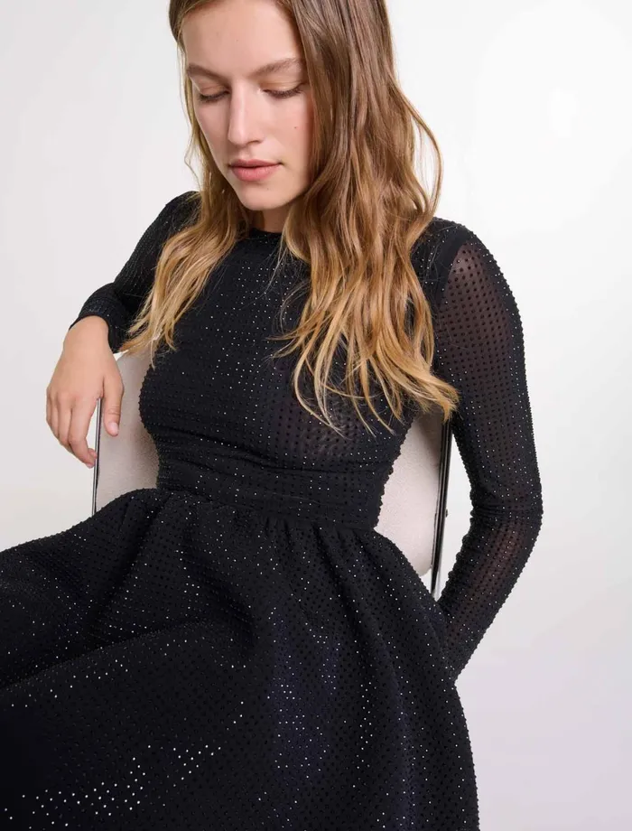 Dresses Women Maje Rhinestone Mini Dress Black