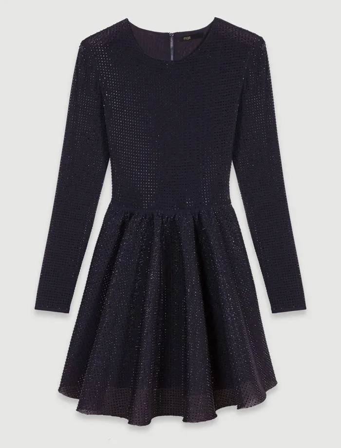 Dresses Women Maje Rhinestone Mini Dress Black