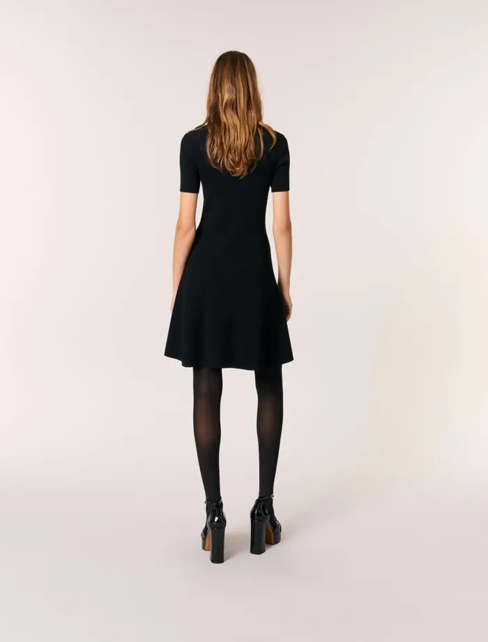 Dresses Women Maje Rib Knit Short Dress Black