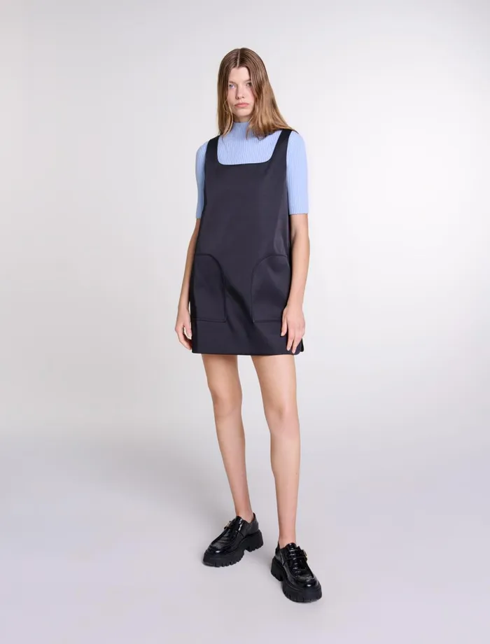 Dresses Women Maje Satin Pinafore Dress Black
