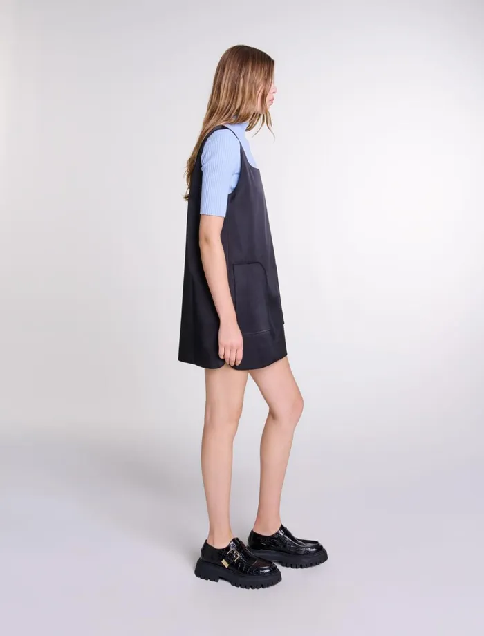 Dresses Women Maje Satin Pinafore Dress Black