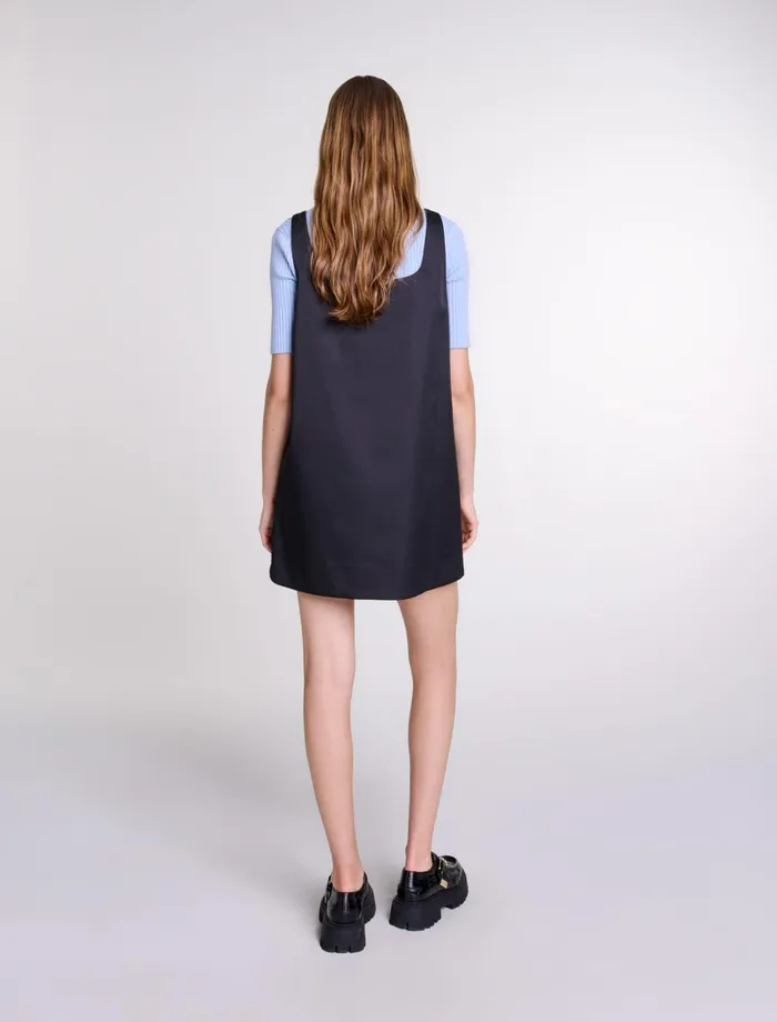 Dresses Women Maje Satin Pinafore Dress Black