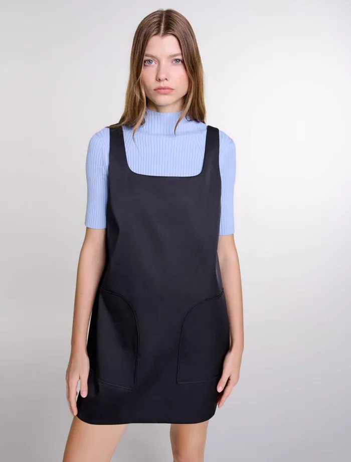 Dresses Women Maje Satin Pinafore Dress Black