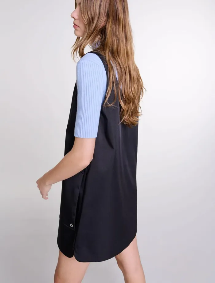Dresses Women Maje Satin Pinafore Dress Black