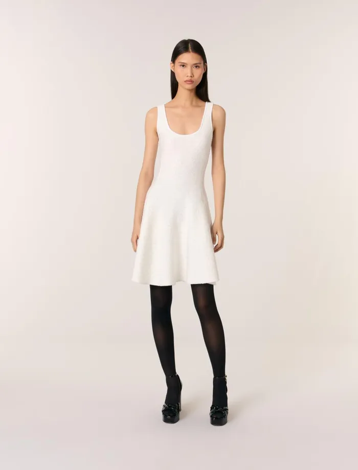 Dresses Women Maje Sequin Knit Short Dress White