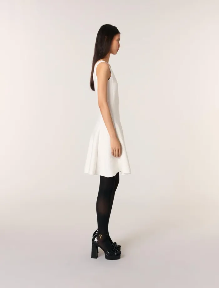 Dresses Women Maje Sequin Knit Short Dress White