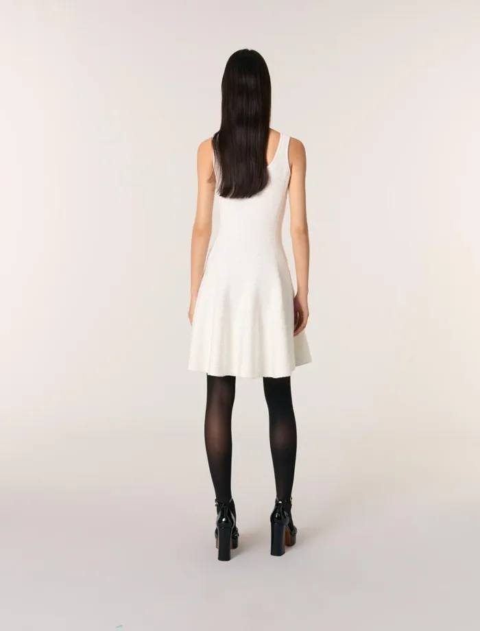 Dresses Women Maje Sequin Knit Short Dress White