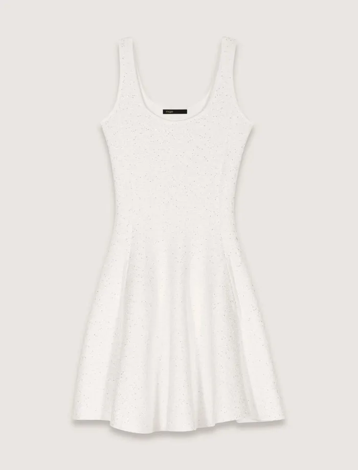 Dresses Women Maje Sequin Knit Short Dress White