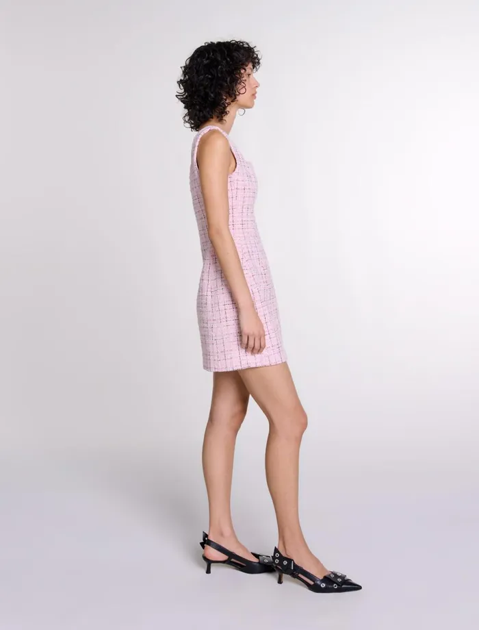 Dresses Women Maje Sleeveless Tweed Dress Pink
