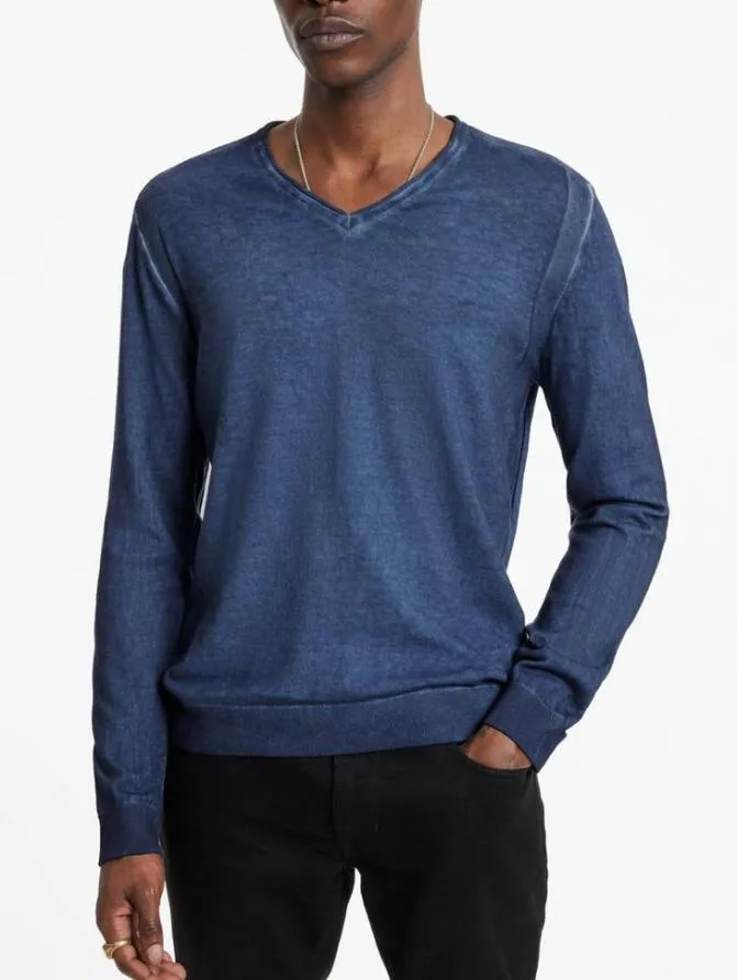 DREW VNECK SWEATER Dark Moss Clothing John Varvatos Sweaters