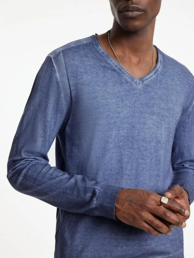 DREW VNECK SWEATER Dark Moss Clothing John Varvatos Sweaters