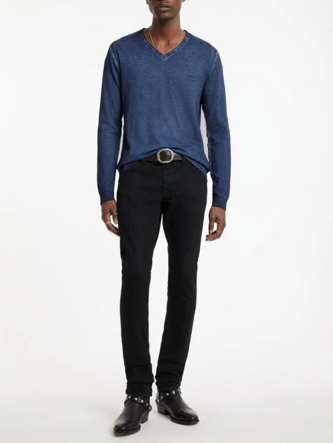 DREW VNECK SWEATER Dark Moss Clothing John Varvatos Sweaters