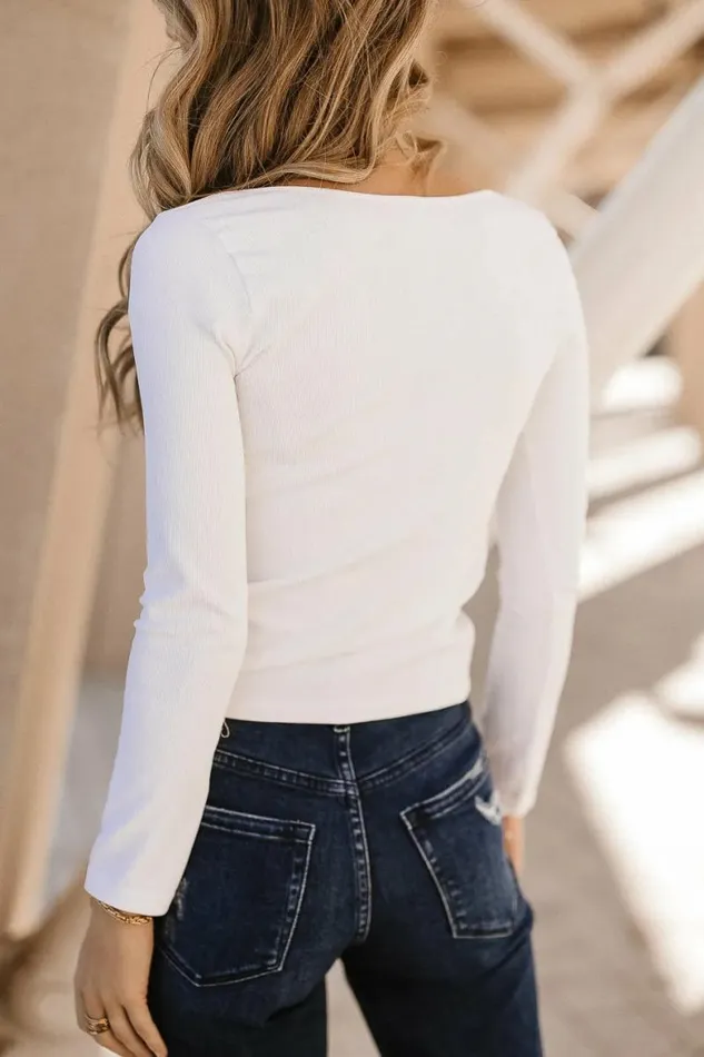 Dylan Ribbed Top In White White Women Bohme Tops