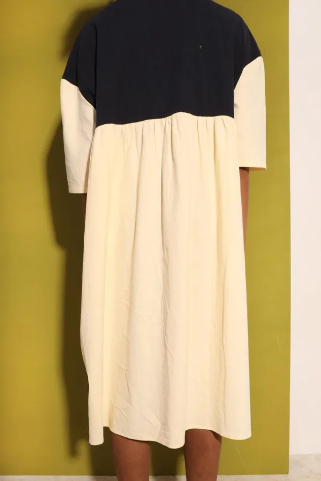 Eames Dress Ecru Patchwork Womens LF Markey Dresses