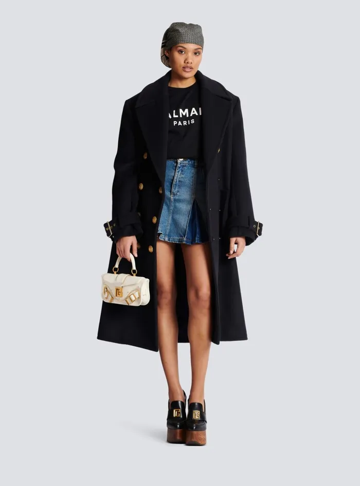 Ecodesigned Cotton Tshirt With Logo Print Black Women Balmain TShirts