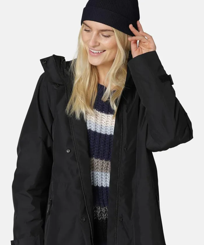 Eco Finished Long Raincoat 8211 Black Rainwear Ilse Jacobsen Raincoats