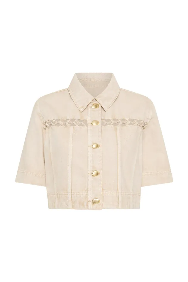 Effie Braided Denim Top Stone Women Aje Denim