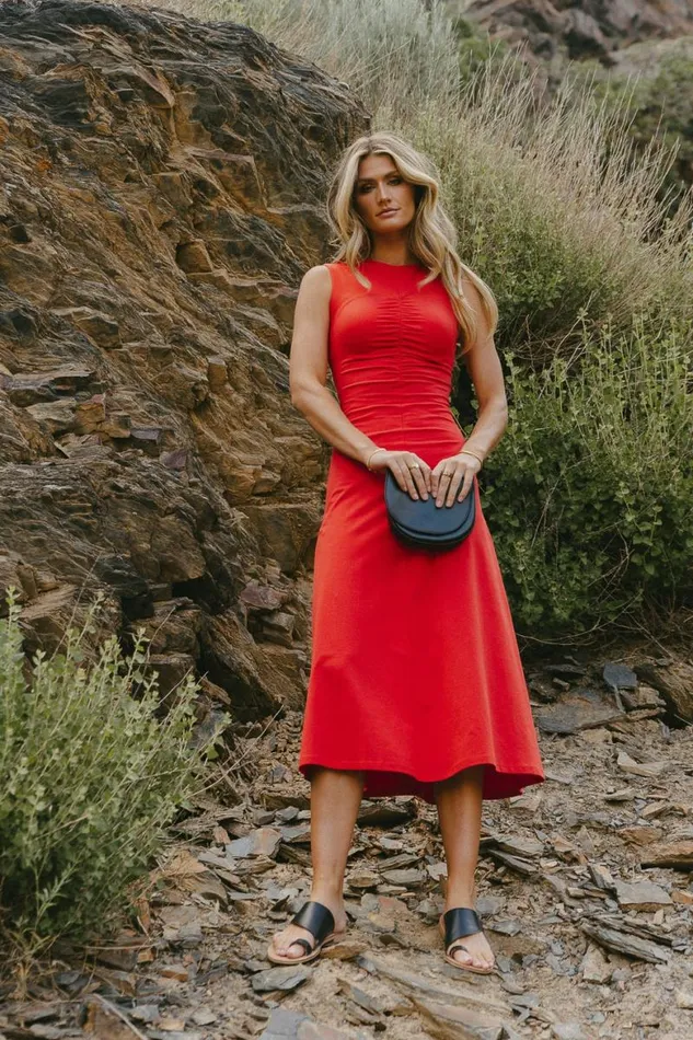 Effie Midi Dress Red Women Bohme Dresses