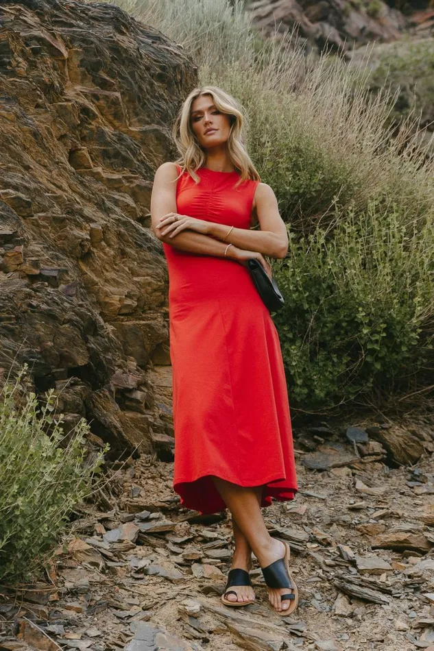 Effie Midi Dress Red Women Bohme Dresses