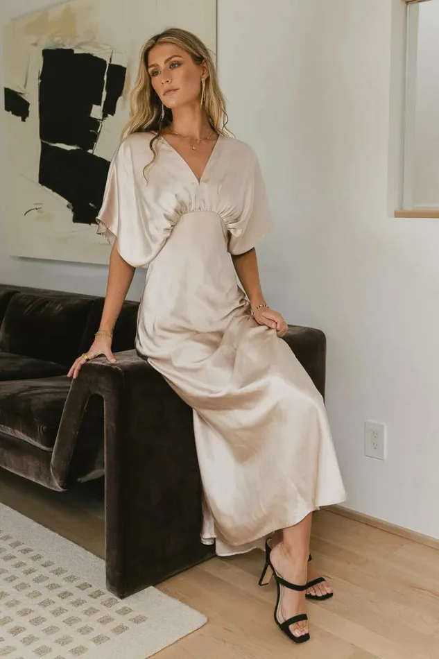 Elora Maxi Dress In Champagne Champagne Women Bohme Dresses